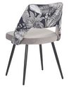 Conjunto de 2 sillas de comedor de terciopelo gris claro/negro ANSLEY_774206