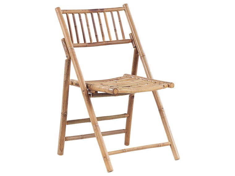 Bamboo Bistro Set Light Wood and OffWhite SAVALLETRI Beliani.no