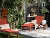 Drevené záhradné ležadlo s červeným vankúšom TOSCANA_784119
