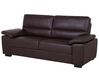 3 Seater Faux Leather Sofa Brown VOGAR_730016