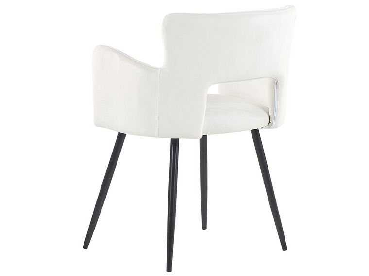 Velvet Dining Chair White SANILAC Beliani.co.uk