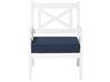 Salon de jardin en bois blanc avec coussins bleu marine BALTIC_686954