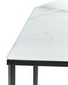 Consola de vidro com efeito de mármore branco com preto PERRIN_823485