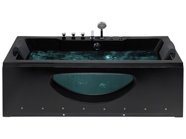 Banheira de hidromassagem em acrílico preto com LED 180 x 80 cm HAWES