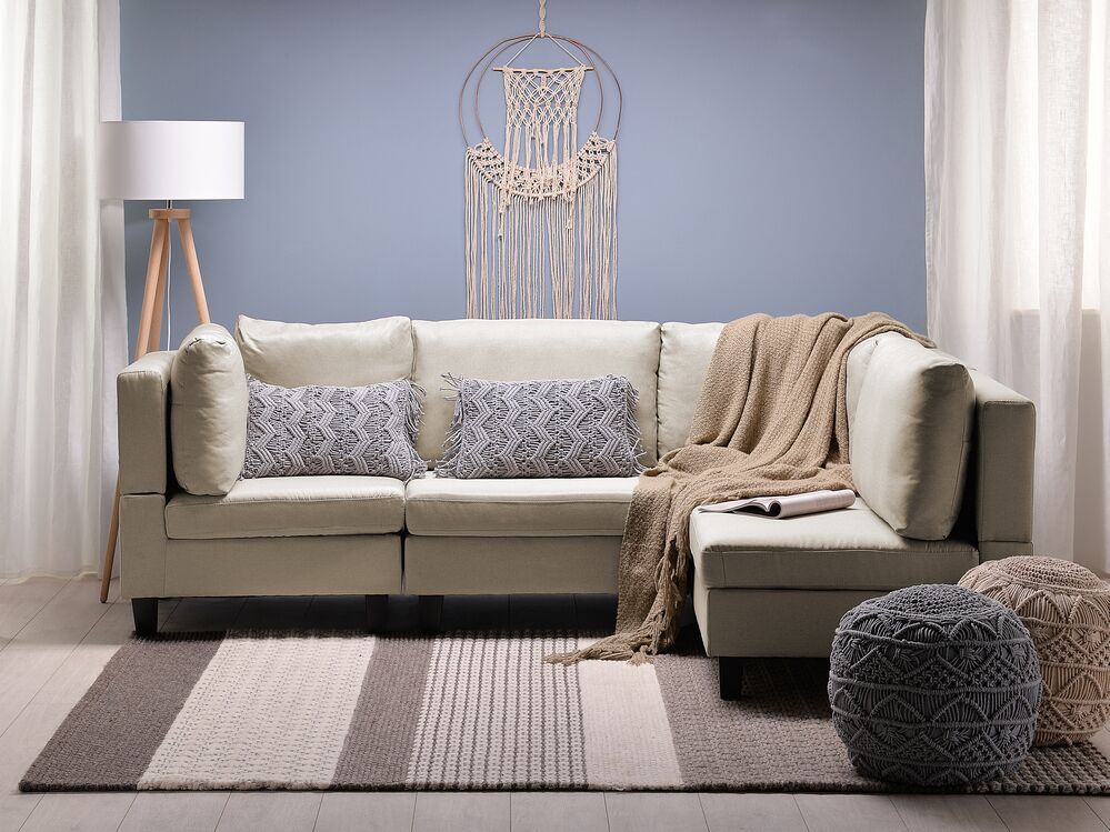 4 Seater Modular Fabric Corner Sofa Beige FEVIK Beliani.co.uk