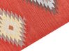 Alfombra kilim de algodón rojo/marrón/beige 80 x 300 cm LORUT_869073