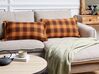Conjunto de 2 almofadas decorativas com franjas e padrão axadrezado laranja 40 x 70 cm BARJA_902668