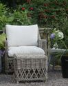 Set of 2 Rattan Garden Chairs with Footstool Natural RIBOLLA_900936