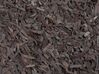 Hnědý shaggy kožený koberec 80x150 cm MUT_220595