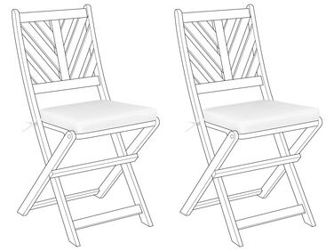 Set of 2 Outdoor Seat Pad Cushions White TERNI 