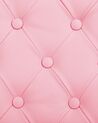 Silla de oficina reclinable de piel sintética rosa/plateado/negro PRINCESS_739395
