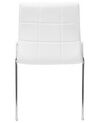 Conjunto de 2 sillas de comedor de piel sintética blanco/plateado KIRON_756926