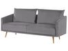 3-Sitzer Sofa Samtstoff grau mit goldenen Beinen MAURA_789177