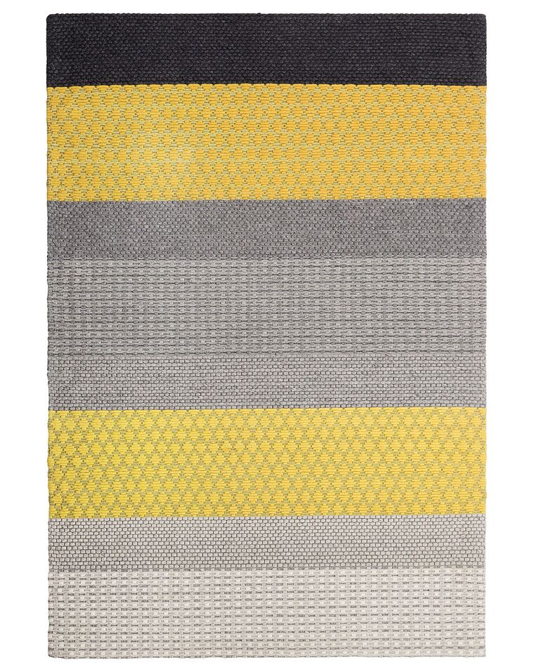 Wool Area Rug 160 x 220 cm Yellow and Grey AKKAYA_750892