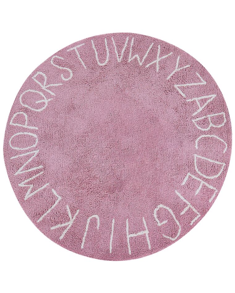 Rózsaszín pamut gyerekszobaszőnyeg ⌀ 120 cm VURGUN_907227