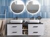 Badeværelsesmøbelsæt dobbelt håndvask og spejle hvid PILAR_843295