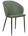 Set of 2 Fabric Dining Chairs Dark Green MASON_883561