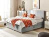 Kontinentální postel s úložným prostorem 160 x 200 cm světle šedá MINISTER_873503
