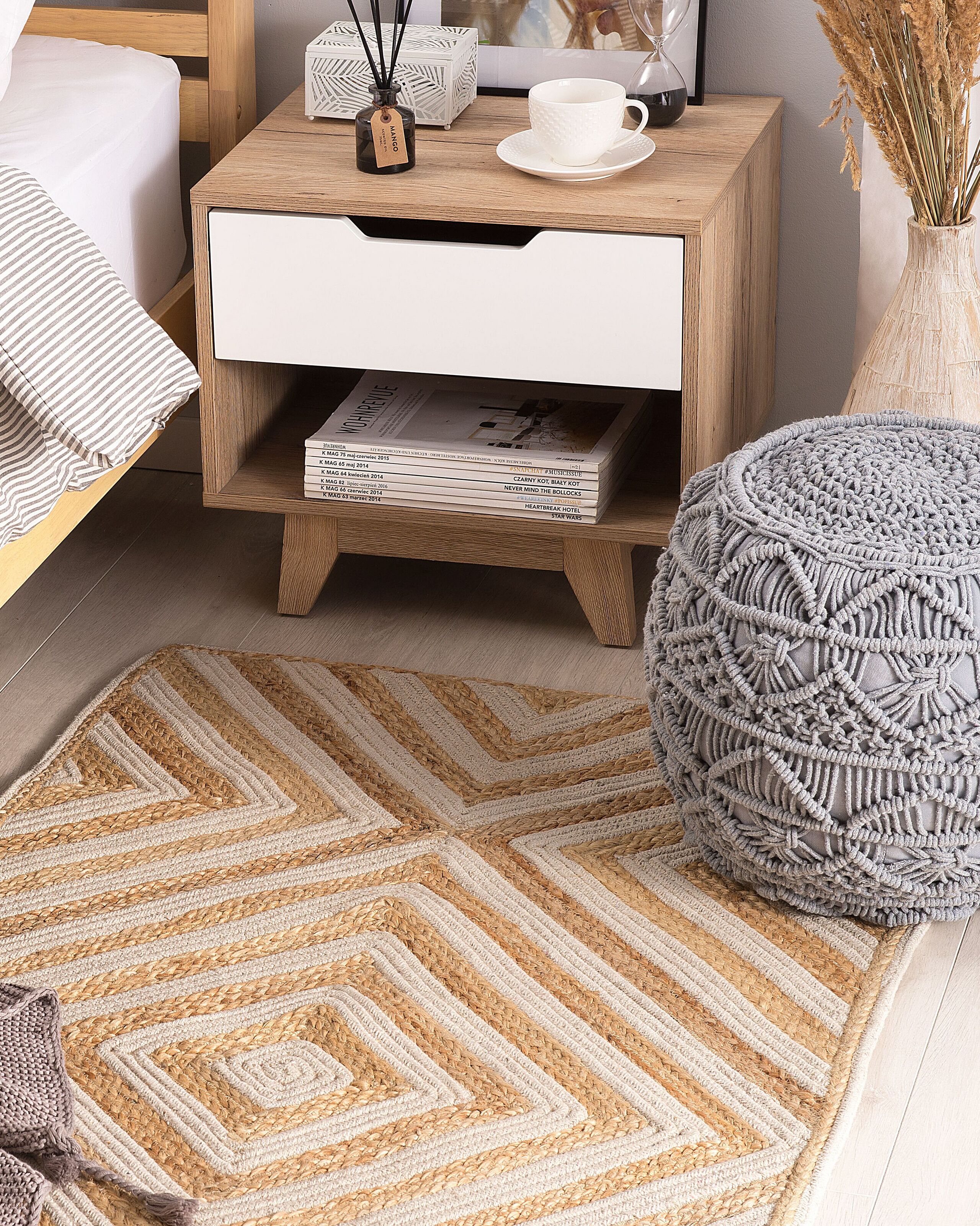 Tapete de algodão 80 x 150 cm creme PIRLI