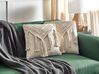 Set of 2 Cotton Macrame Cushions with Tassels 45 x 45 cm Beige BEDADI_904631