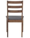 Conjunto de 2 cadeiras de jantar em madeira castanha escura e cinzento MODESTO_696515