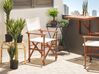 Lot de 2 chaises de jardin bois foncé à motif feuilles tropicales/crème CINE_819071
