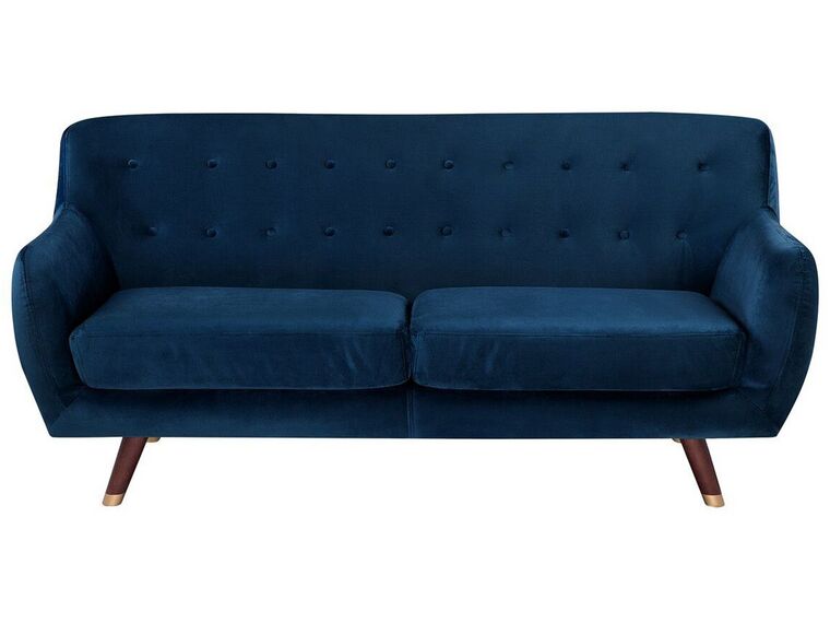 Sofa 3-osobowa welurowa niebieska BODO_738305
