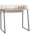 Home Office Desk 90 x 60 cm Light Wood and White ANAH_860552