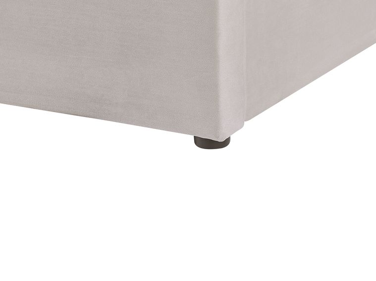 Beliani LUBBON - Lit avec rangement - Grijs - Velours Beliani LUBBON - Lit avec rangement - Grijs - Velours