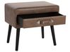 Faux Leather Side Table Brown EUROSTAR_719760