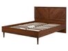 EU King Size Bed with LED Dark Wood MIALET_748108