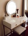 4 Drawers Dressing Table with LED Mirror and Stool White and Gold AUXON_859584