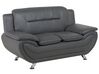 Faux Leather Living Room Set Grey LEIRA_796950