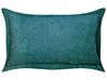 Set of 2 Corduroy Cushions 47 x 27 cm Teal ZINNIA_855307
