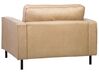 Ensemble canapé et fauteuil en cuir PU beige 4 places SAVALEN_725538