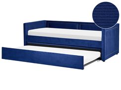 Sänky vakosametti lisävuode laivastonsininen 90 x 200 cm MIMIZAN