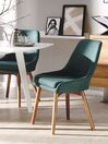 Set of 2 Fabric Dining Chairs Green MELFORT_800000