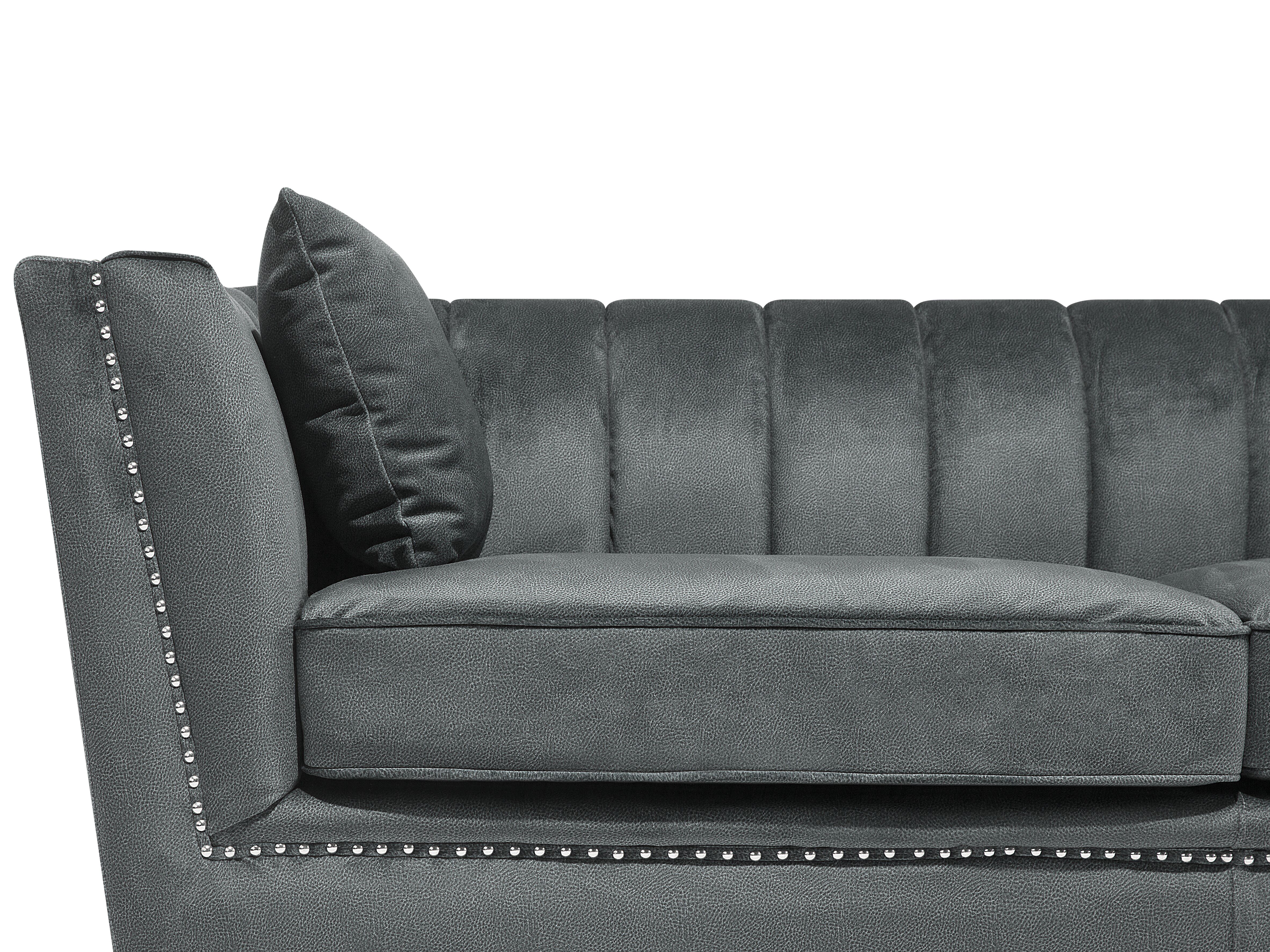 Sofa 2-osobowa welurowa szara GAULA