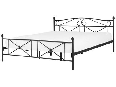 Čierna kovová posteľ s rámom 180 x 200 cm  RODEZ