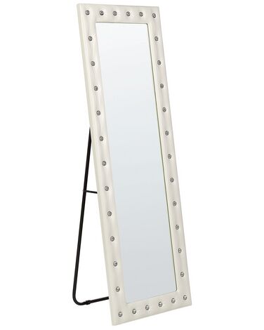 Faux Leather Standing Mirror 50 x 150 cm White ANSOUIS 