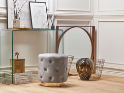 Vaaleanharmaa samettinen rahi CARROLTON Vaaleanharmaa samettinen rahi CARROLTON