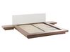 EU King Size Bed with Bedside Tables Brown ZEN_751584