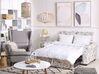 Sofá-cama de 2 lugares com padrão floral em cinzento claro SILDA_789624