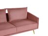 Conjunto de sala de estar 5 plazas de terciopelo rosa MAURA_789508