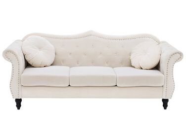 3-Sitzer Sofa Samtstoff beige SKIEN