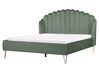 Zamatová posteľ 160 x 200 cm zelená AMBILLOU_902525