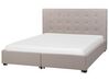 Fabric EU King Size Bed with Storage Light Grey LA ROCHELLE_745670