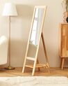 Stehspiegel mit Ablage Holz hellbraun rechteckig 40 x 145 cm LUISANT_830395