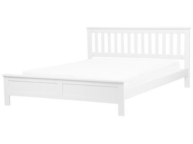 Bílá dřevěná postel s rámem MAYENNE 180x200 cm