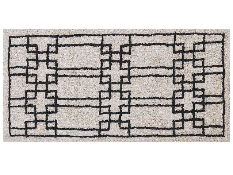 Bavlnený koberec 80 x 150 cm béžová/čierna TURHAL_817611